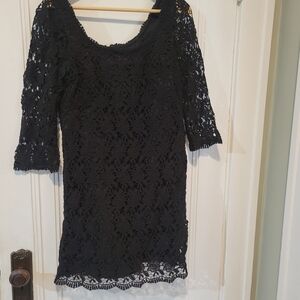 White House Black Market Elegant Black Lace Dress
